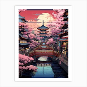 Osaka Pixel Art 2 Art Print