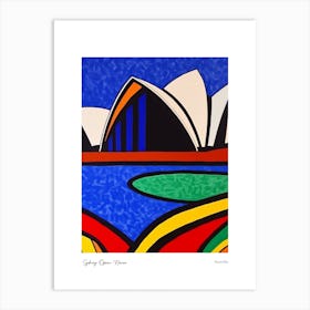 Sydney Opera House Australia Matisse Style 1 Watercolour Travel Poster Art Print