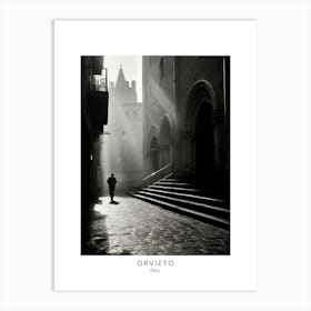 Poster Of Orvieto, Italy, Black And White Analogue Photography 2 Art Print