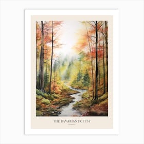 Autumn Forest Landscape The Bavarian Forest Germany Poster Art Print