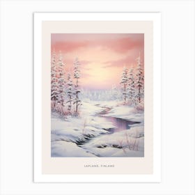 Dreamy Winter Painting Poster Lapland Finland 1 Art Print