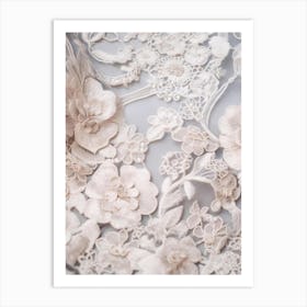 Lace And Flowers Art Print