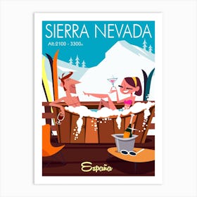 Sierra Nevada Poster Brown & White Art Print