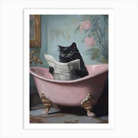 Cat In Bathtub Art Print