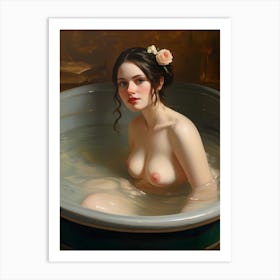Nude Woman In A Bathtub Aphrodisiac Art Print