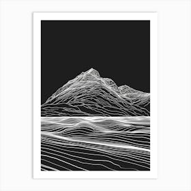 Ben Vorlich Loch Earn Mountain Line Drawing 8 Art Print