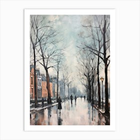 Winter City Park Painting St Stephens Green Dublin 1 Art Print