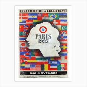 Vintage Travel Poster ― Exposition Internationale Paris 1937 Art Print