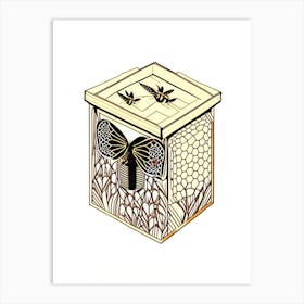 Brood Box With Bees 1 William Morris Style Art Print