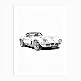 Chevrolet Corvette Line Drawing 3 Art Print