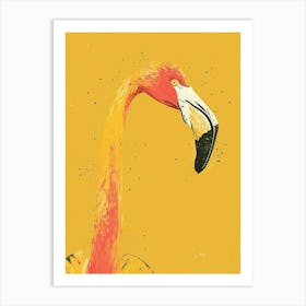 Yellow Flamingo 2 Art Print