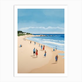 People On The Beach Painting (21) Art Print