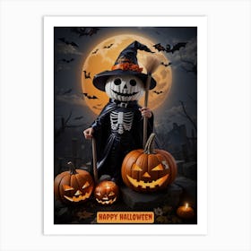 Happy Halloween Kürbis Art Print