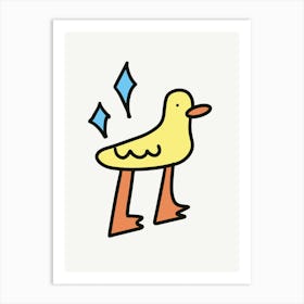 Duck Cute Illustration Art Print