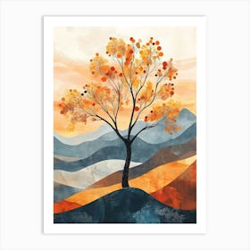 Modern Orange Tree 6 Art Print