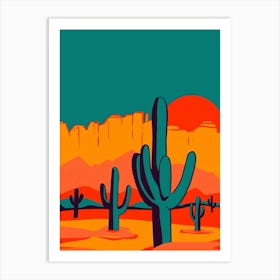 Cactus In The Desert 3 Art Print