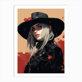 Billie Eilish Goth Cowgirl 6 Art Print