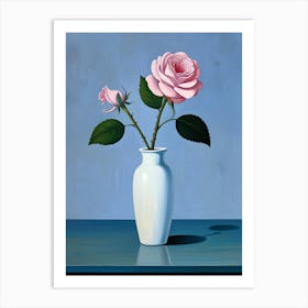 Pink Roses In A Vase Art Print