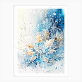 Water, Snowflakes, Storybook Watercolours 3 Art Print