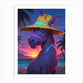 Donkey On The Beach 1 Art Print