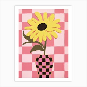 Sunflower Flower Vase 3 Art Print