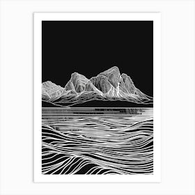 Beinn Ghlas Mountain Line Drawing 3 Art Print