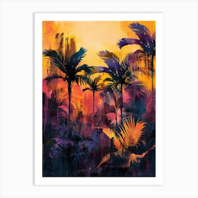 Palm Trees At Sunset Art Print