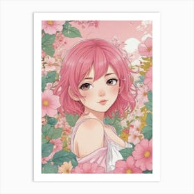 Pink Haired Girl 1 Art Print