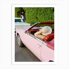Pink Cadillac III on Film Art Print