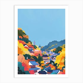 Kyoto Japan 3 Colourful Illustration Art Print