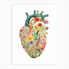 Heart Of Flowers Art Print