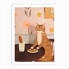 Cat And Churros 3 Art Print