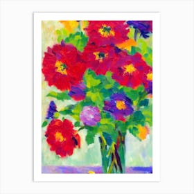 Dahlia Imperialis Floral Abstract Block Colour 1 Flower Art Print