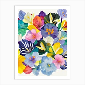 Crocus Modern Colourful Flower Art Print