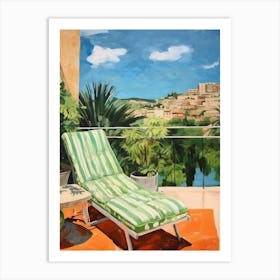 Sun Lounger By The Pool In Marseille France Art Print