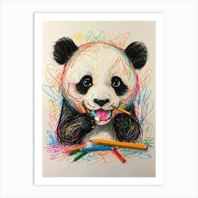 Panda Bear Drawing Art Print