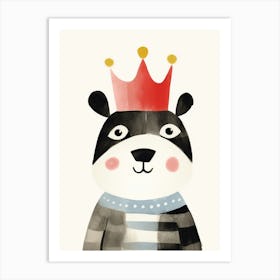 Little Badger 2 Wearing A Crown Art Print