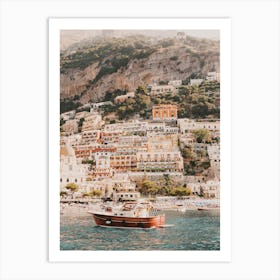 Yacht In Bay Art Print