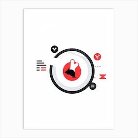 Abstract Digital Illustration Of A Mouse Hand Navigating A Web Application With Navigation Buttons (5) Art Print