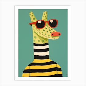 Little Crocodile 1 Wearing Sunglasses Art Print