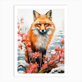Fox In The Snow animal Art Print