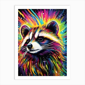 A Guadeloupe Raccoon Vibrant Paint Splash 2 Art Print