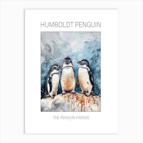 Humboldt Penguin Phillip Island The Penguin Parade Watercolour Painting 1 Poster Art Print