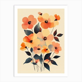 Bouquet Of Orange Flowers Art Print