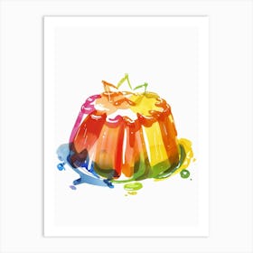 Rainbow Watercolour Jelly Painting Art Print