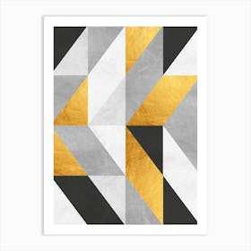 Collage with gold and black 8 Art Print