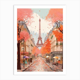 Paris In Autumn Fall Travel Art 1 Art Print