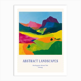 Colourful Abstract Berchtesgaden National Park Germany 4 Poster Blue Art Print