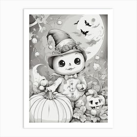 Halloween Skeleton Art Print