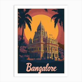 Aihrgdesign A Mid Century Modern Travel Poster For Bangalore 3 Art Print